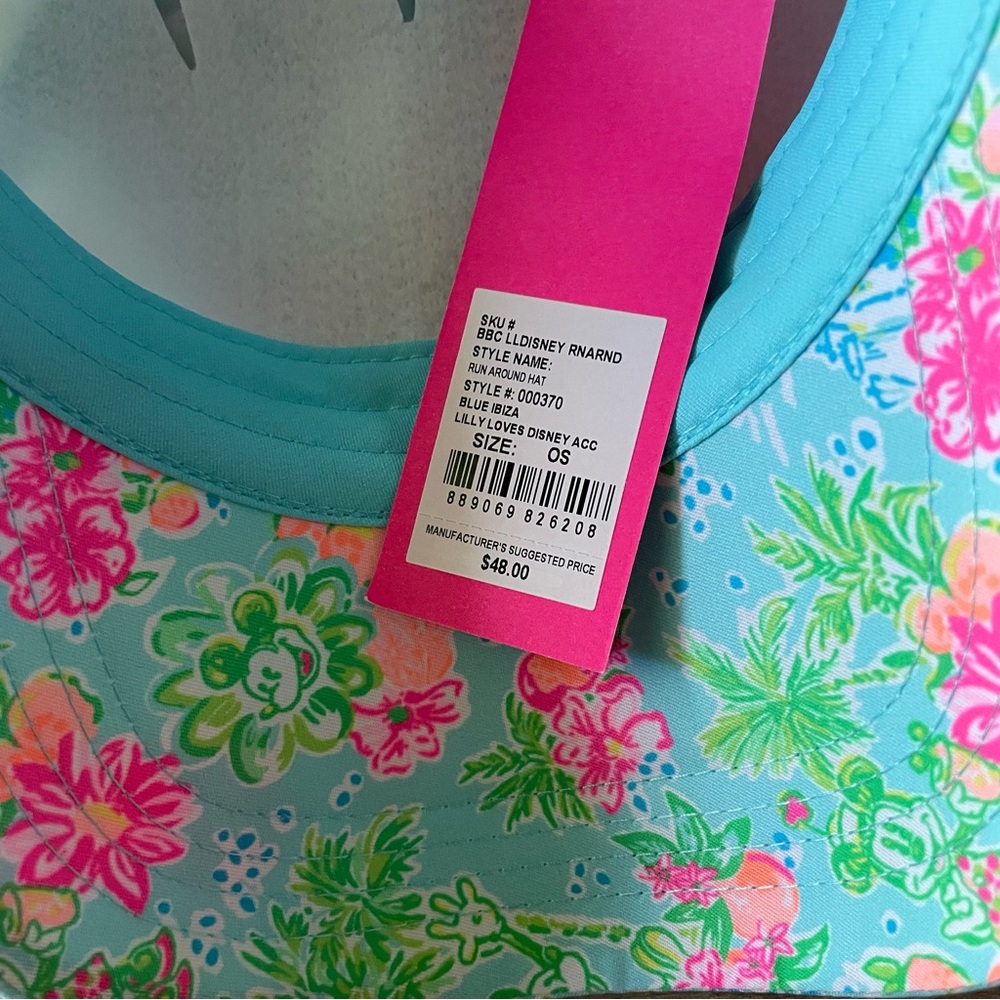 NWT Lilly Pulitzer X Disney Run Around Hat in Blue Ibiza Lilly Loves Disney - Picture 6 of 7
